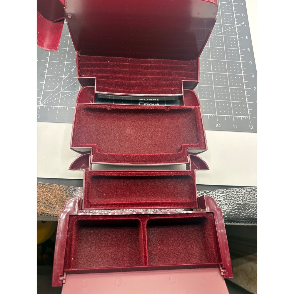 Jewelry Storage Box Organizer in Deep Burgundy - Picture 4 of 7